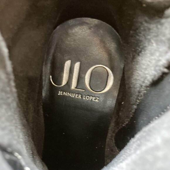 JLO Jennifer Lopez Georga Black Ankle Boots Women sz 6M Rhinestones Side Zippers - Picture 2 of 9